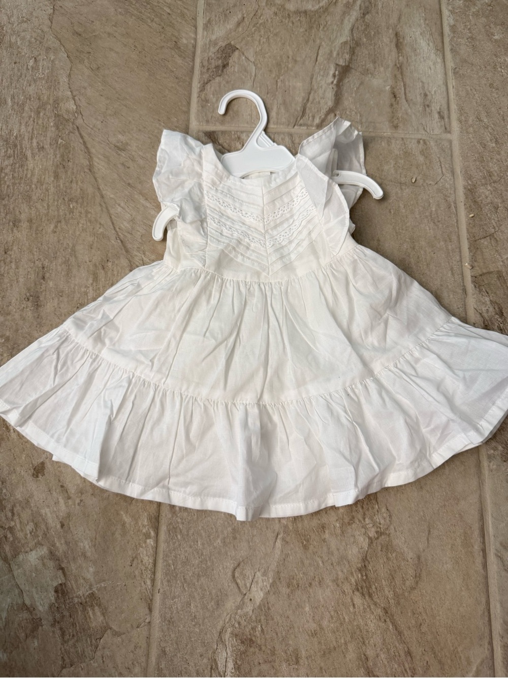 White Ruffled Cotton Dress for Kids - Classic Summer Style